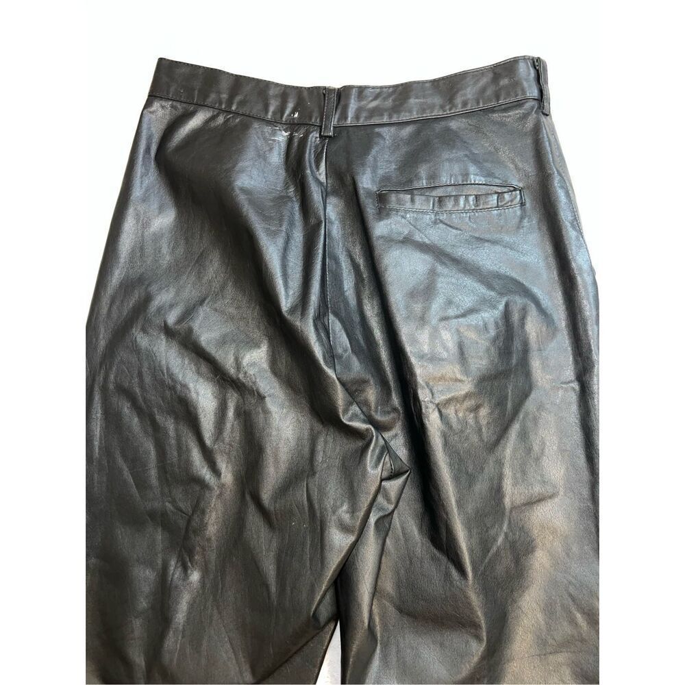 Women’s Vintage Black Leather Straight Leg Pants 31 - Picture 8 of 12